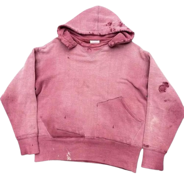 Distress ripped core street hoodie